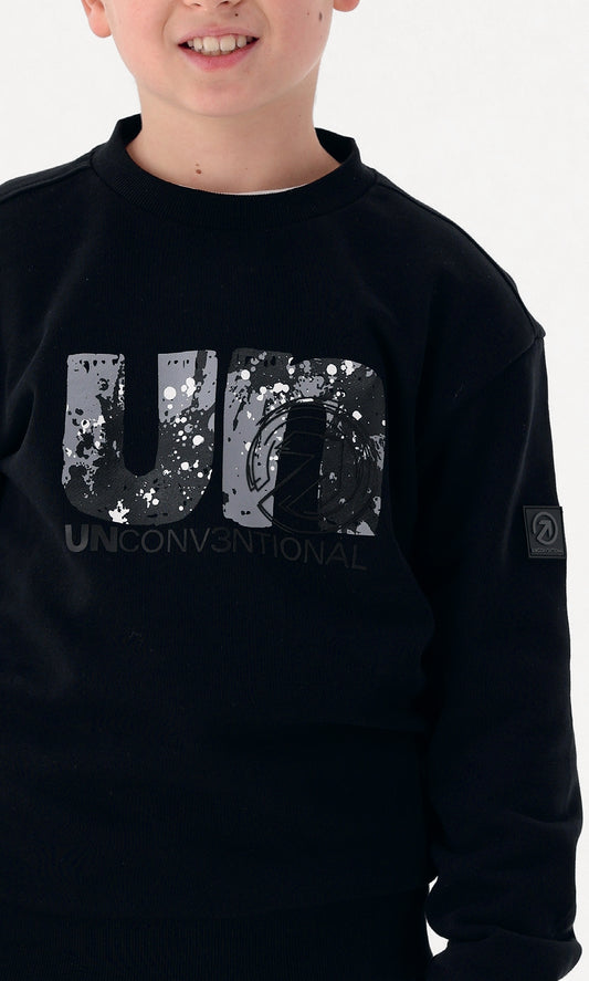 Felpa girocollo nera