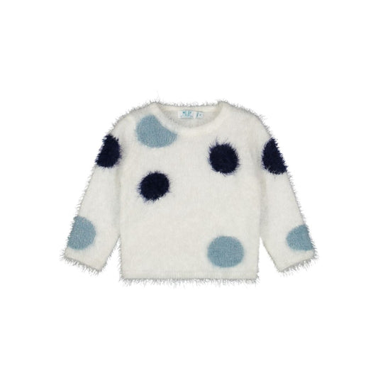 Maglione pois bianco blu