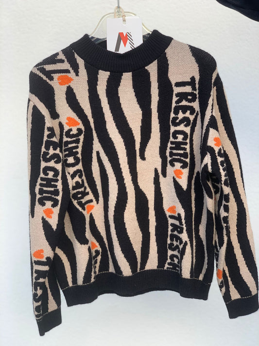 Maglione beige e nero